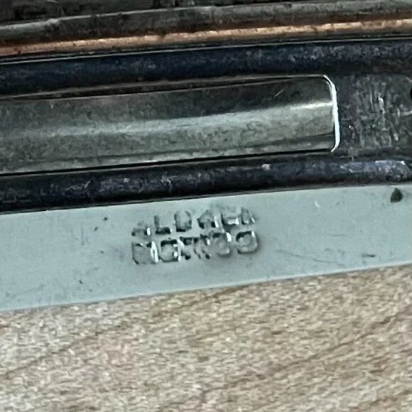 Beautiful Vintage Alpaca Silver Mexico Geometric Hair Barrett - Picture 4 of 7